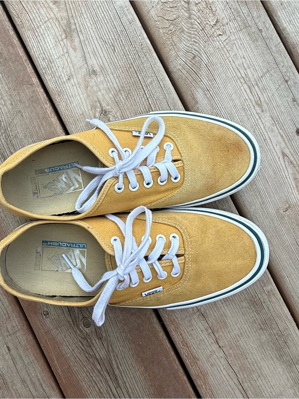 Vans Men’s Authentic Low-Top Sneakers in Mustard Yellow Size 8